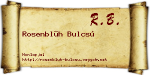 Rosenblüh Bulcsú névjegykártya
