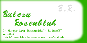 bulcsu rosenbluh business card